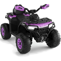Garvee Quad Eléctrico Infantil 12V ATV Todo Terreno, 2 Motores Potentes, Control Parental, Suspensión, LED, Bluetooth, USB, Exterior, Niños 3-8 Años