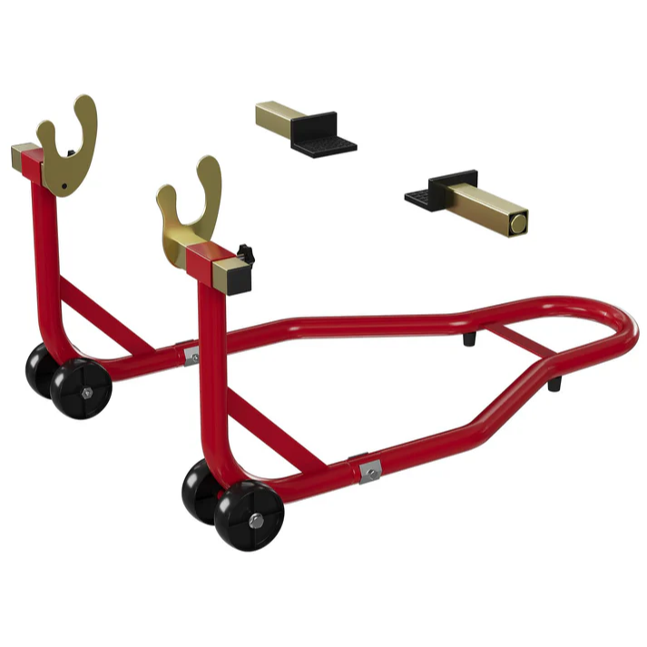 Garvee Soporte Trasero para Motocicleta Estable Acero Resistente Altura Ajustable Compatible con U y L Uso en Taller Capacidad 204 kg