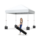 Garvee Carpa Plegable 300x300 cm Toldo Exterior Impermeable con Altura Ajustable y Estructura Metálica Blanco - Blanco
