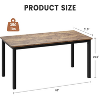 Garvee Escritorio de Computadora Moderno 160 cm Metal Robusto MDF Gran Superficie Multiuso Oficina Estudio Vintage