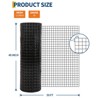 Garvee Malla de Alambre 1.3 cm 122x1524 cm 19GA Galvanizada Resistente Soldada para Cercado y Gallineros
