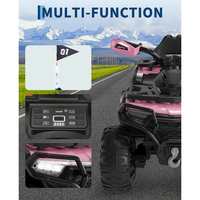 Garvee Quad Eléctrico 12V, 2 Motores, Suspensión, LED, Bluetooth, Música, USB, Control Parental, Ruedas de Plástico Off-Road, 3-6 años, Exterior, Rosa