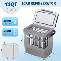 Garvee Nevera Portátil para Coche 18 L, Compresor de -20 °C a 20 °C, APP Inteligente, Placa de Carga de Batería, 12V/24V, con Asa, Gris Oscuro