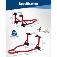 Garvee Soporte Universal para Motocicleta 408 kg con Cabezas de Horquilla Ajustables Acero Resistente para Talleres Mantenimiento