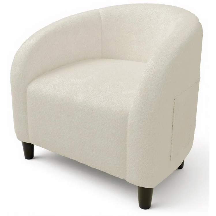 Garvee Silla de Acento Bouclé Barrel para Sala y Oficina, Cómoda y Ligera, Beige, Diseño Ergonómico
