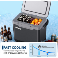 Garvee Nevera Portátil para Coche 18 L, Compresor de -20 °C a 20 °C, APP Inteligente, Placa de Carga de Batería, 12V/24V, con Asa, Gris Oscuro