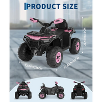 Garvee Quad Eléctrico 12V, 2 Motores, Suspensión, LED, Bluetooth, Música, USB, Control Parental, Ruedas de Plástico Off-Road, 3-6 años, Exterior, Rosa
