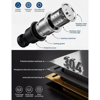 Garvee Fregadero de Acero Inoxidable 304 con Grifo Giratorio 360° y Ducha Extraíble para Garaje y Lavandería, Gran Cubeta Profunda, Negro