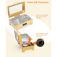 Garvee Chafing Dish Profi Set 9L Acero Inoxidable Para Buffets Y Catering, Gran Capacidad, Fácil Limpieza, Pies Plegables, Asa Ergonómica