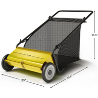 Garvee Barredora de Césped Manual 53,3 cm 4 Cepillos Mejorados, Marco de Acero, Jardín y Patio, Capacidad 99,1 L, Ajuste sin Herramientas