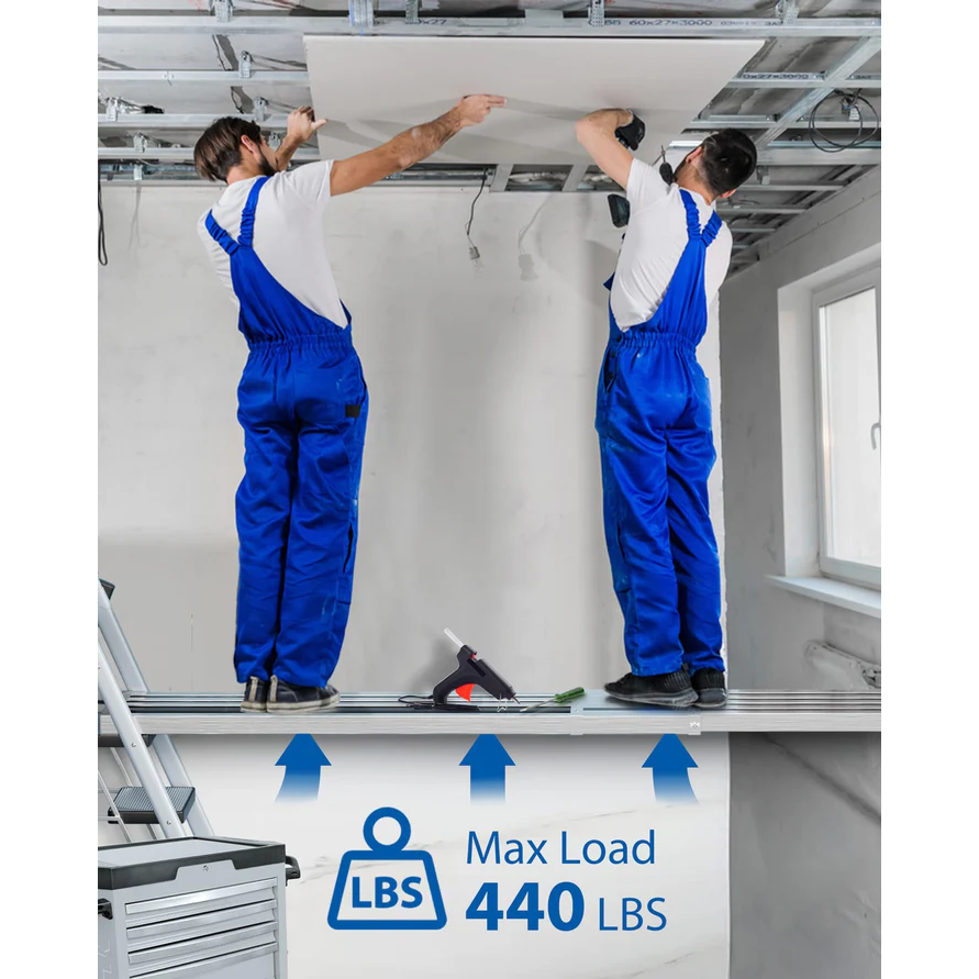 Garvee Plataforma Telescópica de Aluminio 6030 de 2.4-4.0m, Capacidad 200kg, Antideslizante y Ligera, Para Andamios y Escaleras de Uso Interior y Exterior