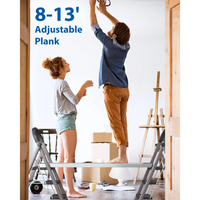 Garvee Plataforma Telescópica de Aluminio 6030 de 2.4-4.0m, Capacidad 200kg, Antideslizante y Ligera, Para Andamios y Escaleras de Uso Interior y Exterior