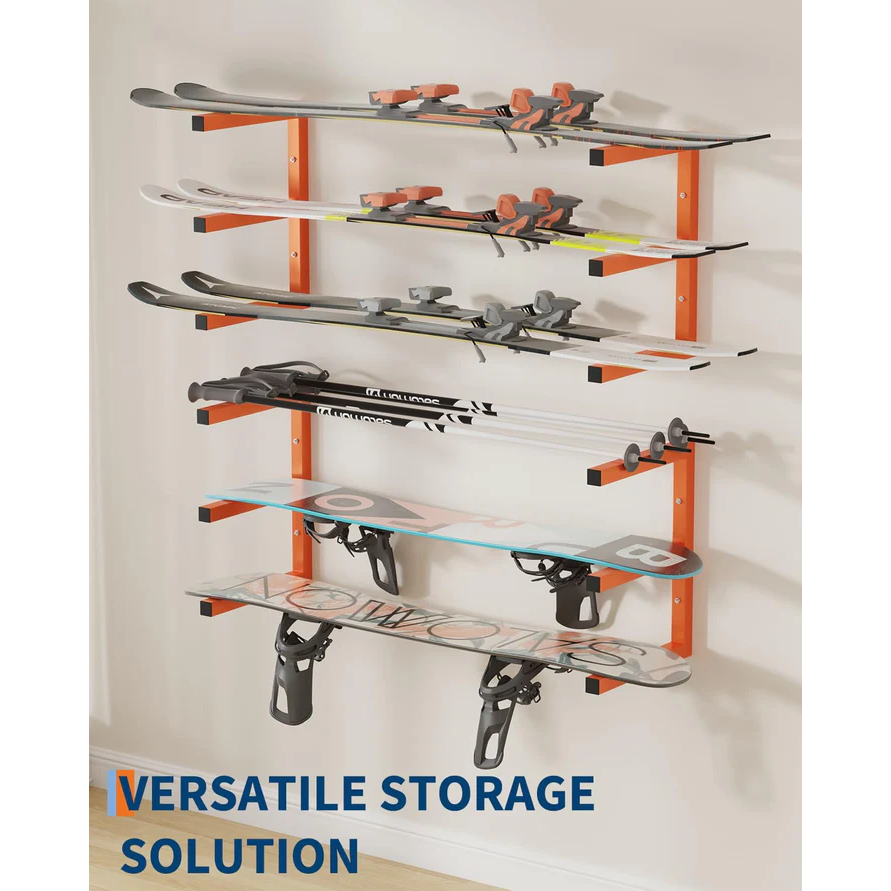 Garvee Lumber Storage Rack 6 Piezas Acero Resistente 3 Niveles Montaje en Pared Organizador para Taller y Garaje