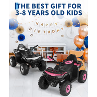 Garvee Quad Eléctrico Infantil 12V Todo Terreno, 2 Motores Potentes, Control Parental, Suspensión, LED, Bluetooth, USB, Rosa Oscuro para Niños 3-8 Años