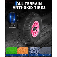 Garvee Quad Eléctrico Infantil 12V Todo Terreno, 2 Motores Potentes, Control Parental, Suspensión, LED, Bluetooth, USB, Rosa Oscuro para Niños 3-8 Años