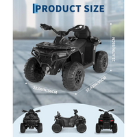 Garvee Quad Eléctrico 12V, 2 Motores, Suspensión Offroad, 4 Ruedas, LED Bluetooth, 3-6 años, Exterior, Negro