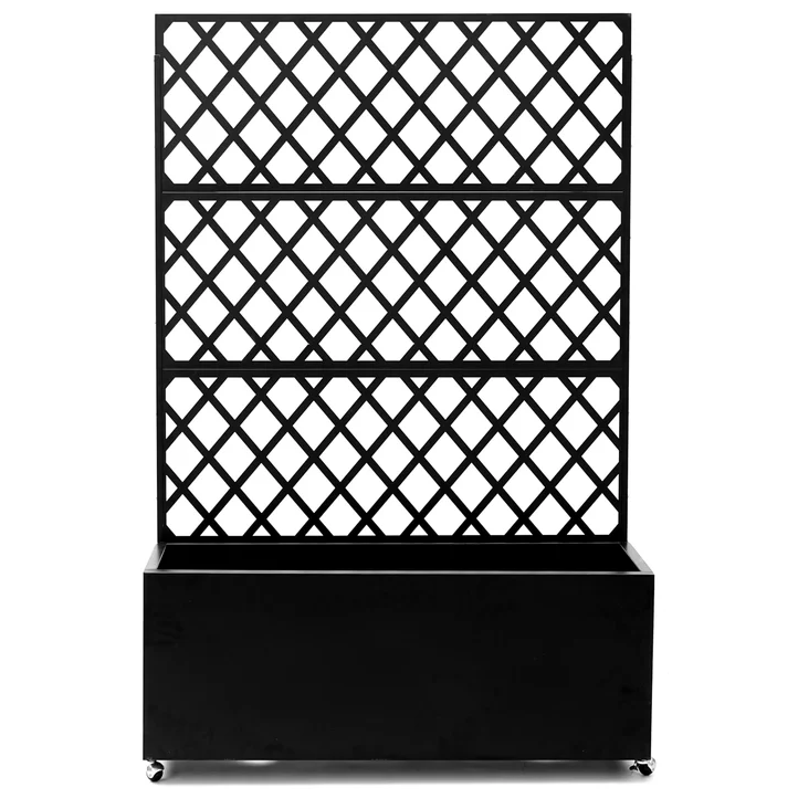 Garvee Jardinera Elevada de Acero Galvanizado con Enrejado y Pantalla de Privacidad para Patio y Balcón 180 × 117 × 41 cm