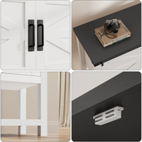 Garvee Mueble Recibidor Aparador Consola de Madera MDF 2 Puertas y Estante Abierto Vintage para Pasillo Salón Cocina Blanco y Marrón Oscuro 80x36x86 cm