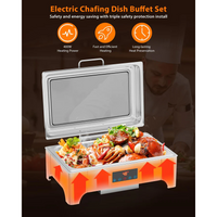 Garvee Set De Chafing Dish Profi 9L Acero Inoxidable Para Buffets Y Catering, Gran Capacidad, Plegable, Fácil Limpieza