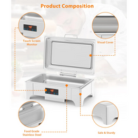 Garvee Set De Chafing Dish Profi 9L Acero Inoxidable Para Buffets Y Catering, Gran Capacidad, Plegable, Fácil Limpieza