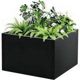 Garvee Jardinera De Suelo Negra Sin Base Acero Duradero Para Jardines Y Balcones Varias Medidas - Sin fondo