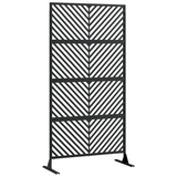 Garvee Pantalla de Privacidad Metálica para Exterior 180x90 cm Panel Separador de Ambientes Antióxido Jardín y Balcón Negro