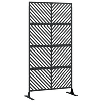 Garvee Pantalla de Privacidad Metálica para Exterior 180x90 cm Panel Separador de Ambientes Antióxido Jardín y Balcón Negro