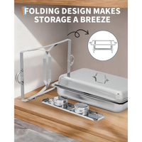 Garvee Juego De 4 Chafing Dishes Buffet 8 QT Acero Inoxidable Con Control De Temperatura Para Catering Y Bodas