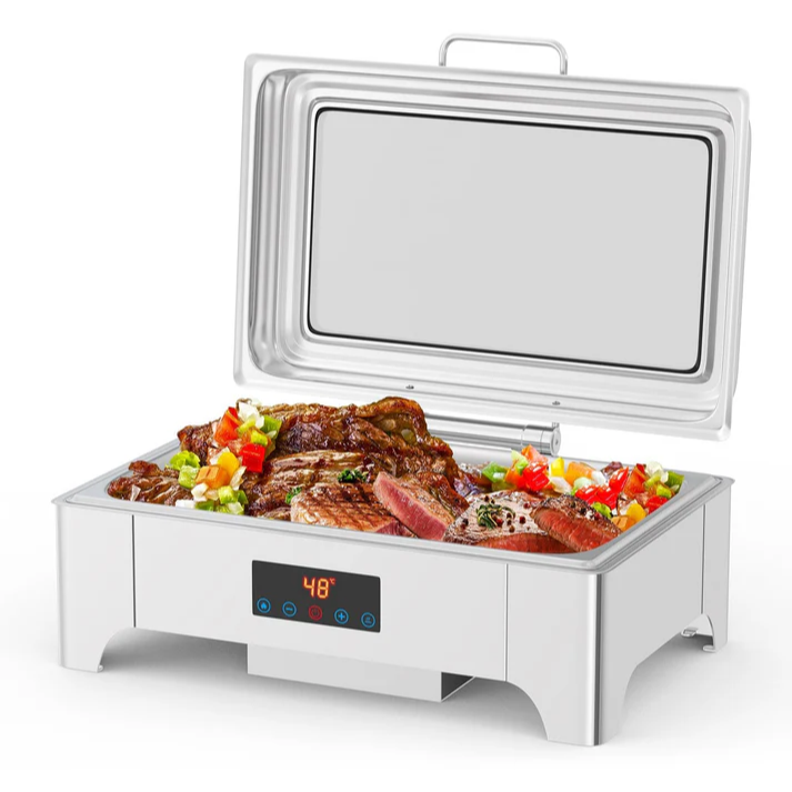 Garvee Set De Chafing Dish Profi 9L Acero Inoxidable Para Buffets Y Catering, Gran Capacidad, Plegable, Fácil Limpieza
