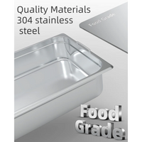Garvee 6 Pack Full Size Food Pan Acero Inoxidable 10 cm Deep para Catering y Hoteles NSF Certificado