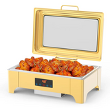Garvee Chafing Dish Profi Set 9L Acero Inoxidable Para Buffets Y Catering, Gran Capacidad, Fácil Limpieza, Pies Plegables, Asa Ergonómica - Dorado