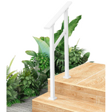 Garvee Barandilla para Escalera de 2 Peldaños Blanca Ajustable y Antideslizante de Construcción Robusta para Escaleras de Paso Blanco - Blanco/1 Ud.