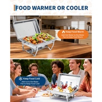 Garvee Juego De 4 Chafing Dishes Buffet 8 QT Acero Inoxidable Con Control De Temperatura Para Catering Y Bodas