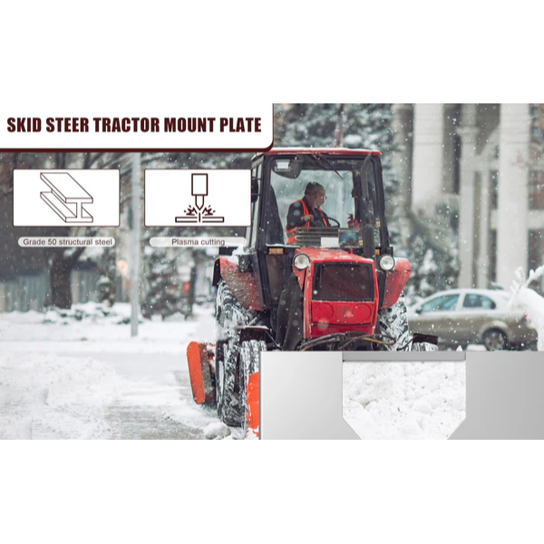 Garvee Placa de Montaje Universal para Skid Steer de Acero Q235B, 0.79cm de Espesor, 116.84x46.99cm, Capacidad 2721.55kg, Antióxido para Construcción