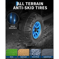 Garvee Quad Eléctrico 12V, Control Remoto, 2 Motores Potentes, Suspensión, LED, Bluetooth, Música, USB, 3-6 años, Exterior, Azul