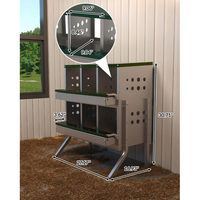 Garvee Caja de Anidación para Gallinas 2 Capas 6 Compartimentos con Patas, Acero Galvanizado, Con 6 Huevos Falsos, Bandeja Recogedora Gallineros, Verde Oscuro