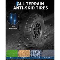 Garvee Quad Eléctrico 12V, 2 Motores, Suspensión Offroad, 4 Ruedas, LED Bluetooth, 3-6 años, Exterior, Negro