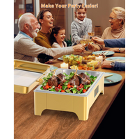 Garvee Chafing Dish Profi Set 9L Acero Inoxidable Para Buffets Y Catering, Gran Capacidad, Fácil Limpieza, Pies Plegables, Asa Ergonómica