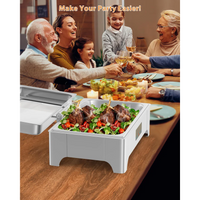 Garvee Set De Chafing Dish Profi 9L Acero Inoxidable Para Buffets Y Catering, Gran Capacidad, Plegable, Fácil Limpieza