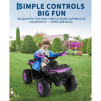 Garvee Quad Eléctrico Infantil 12V ATV Todo Terreno, 2 Motores Potentes, Control Parental, Suspensión, LED, Bluetooth, USB, Exterior, Niños 3-8 Años