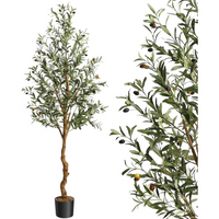 Garvee Árbol de Olivo Artificial 180 cm Plantas de Olivo Realistas Grandes para Hogar Sala de Estar Dormitorio Oficina Jardín Verde