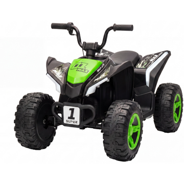 Garvee Quad Electrico Infantil Todo Terreno ATV con Doble Motor Musica y Luces LED Seguras, 12V Verde