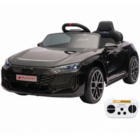 Garvee Coche Eléctrico Infantil con Licencia Audi, Batería 12 V 4,5 Ah, Doble Motor 390, Mando a Distancia, Marcha Adelante/Atrás, PP Ecológico, Negro