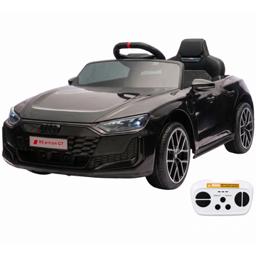 Garvee Coche Eléctrico Infantil con Licencia Audi, Batería 12 V 4,5 Ah, Doble Motor 390, Mando a Distancia, Marcha Adelante/Atrás, PP Ecológico, Negro