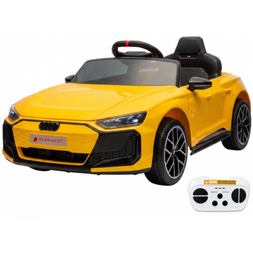 Garvee Coche Eléctrico Infantil Deportivo Licencia Audi Batería 12V Mando a Distancia 2.4 GHz Luces LED y Arranque Suave Amarillo