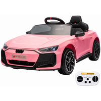 Garvee Coche Eléctrico Infantil de 12 V 4,5 Ah con Licencia Audi, Doble Modo de Conducción con Mando a Distancia, Cinturón de Seguridad, Música por USB y Doble Motor 390, Estándar EU, Rosa