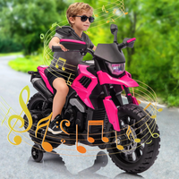 Garvee Moto Eléctrica Infantil 6V para 3-6 Años con Batería 6V4Ah, Phares y Klaxon, Estable con Ruedas Laterales, Compacta y CE, Juegos al Aire Libre