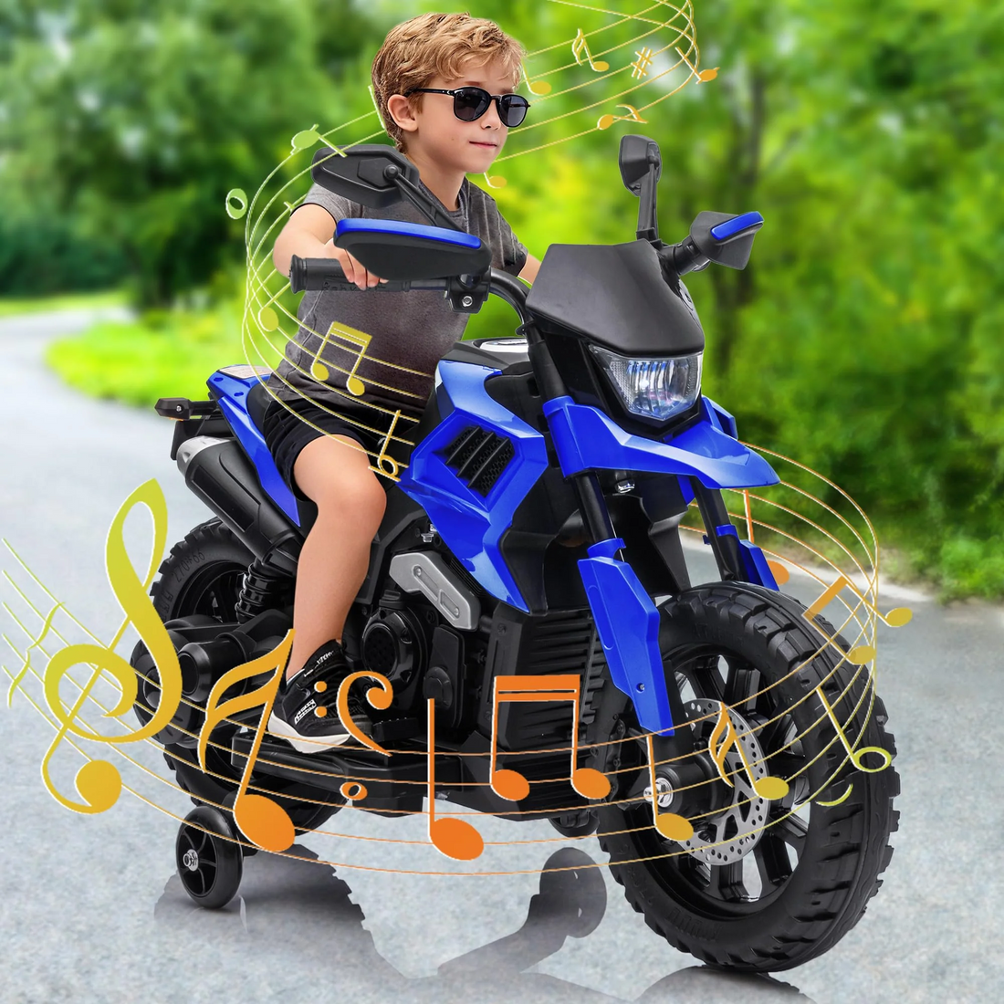 Garvee Moto Eléctrica Infantil 6V para Niños 3-6 Años con Ruedas Estables, Batería 6V4Ah, Phares, Música y Claxon, Compacta y Segura, Normas CE