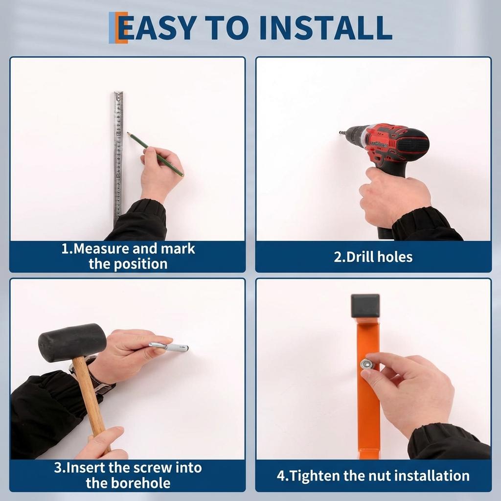 Garvee Estante Organizador para Madera de 3 Niveles Montaje en Pared Acero Resistente Capacidad 544 kg para Taller Garaje y Exterior Naranja y Negro