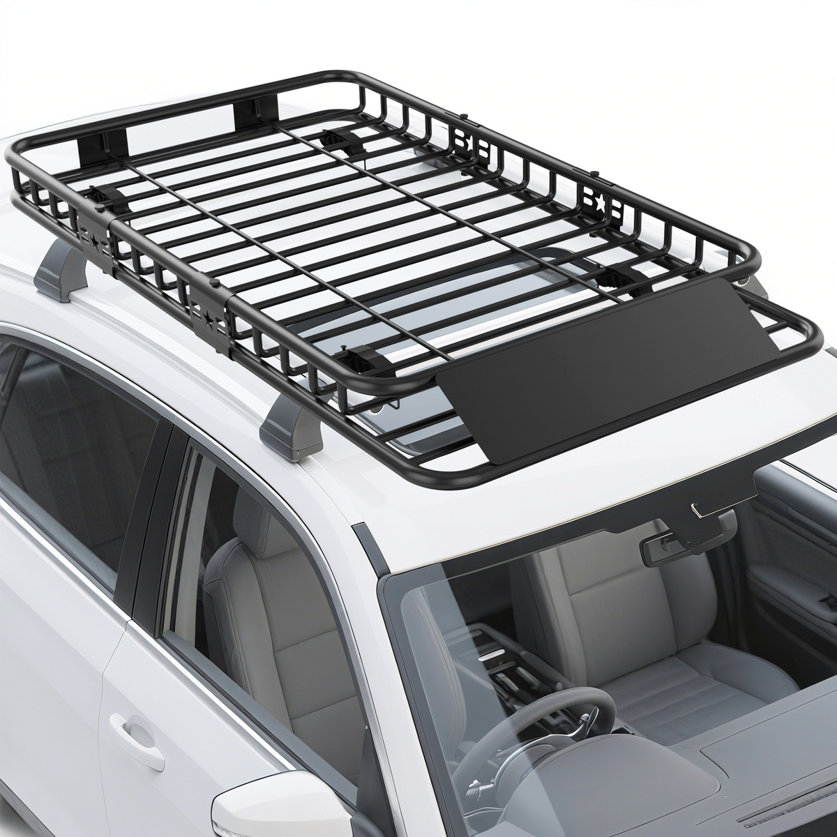 Garvee Portaequipajes Universal para Techo 163×99 cm Acero Resistente, Extensible, para SUVs y Camionetas, Negro, 91 kg Capacidad